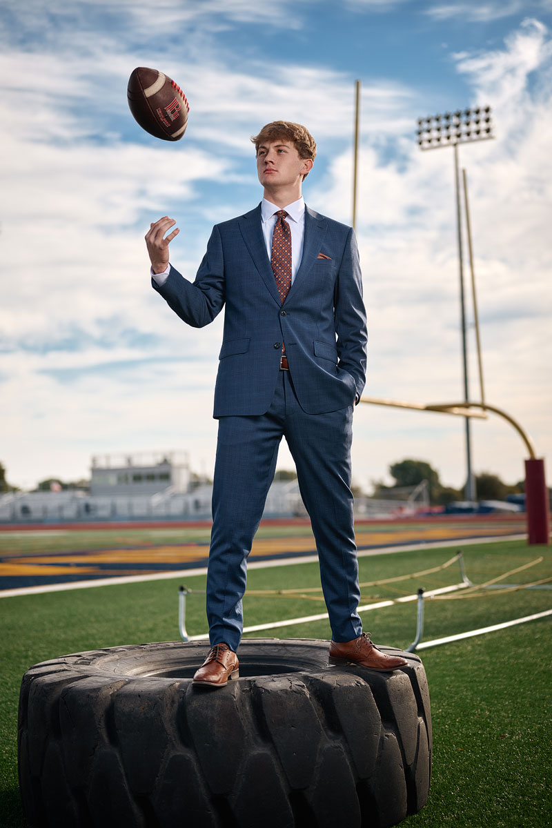 Best time of year for senior portraits fall dfw high school football
